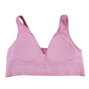 Steve Madden‎ Pink Ribbed Seamless V Neck Sports Bra XL